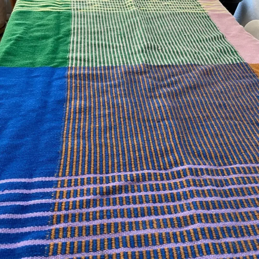 Ikea Tesammans Large 100 % Wool Rug Rectangular Flat Woven Multicolor 84